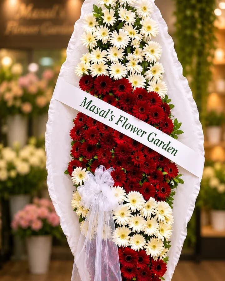 Duble Lüks Gerbera Çelenk – Masal's Flower Garden